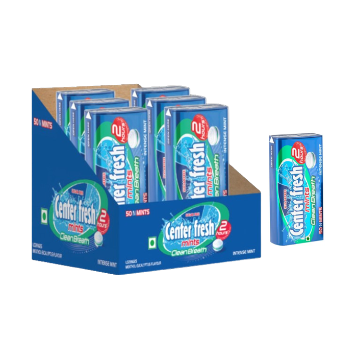 Center Fresh Clean Breath Tin Menthol Eucalyptus Flavor 35Gm (6 Pcs)